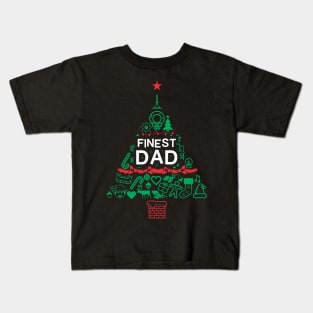 Finest Dad Gift - Xmas Tree - Christmas Kids T-Shirt